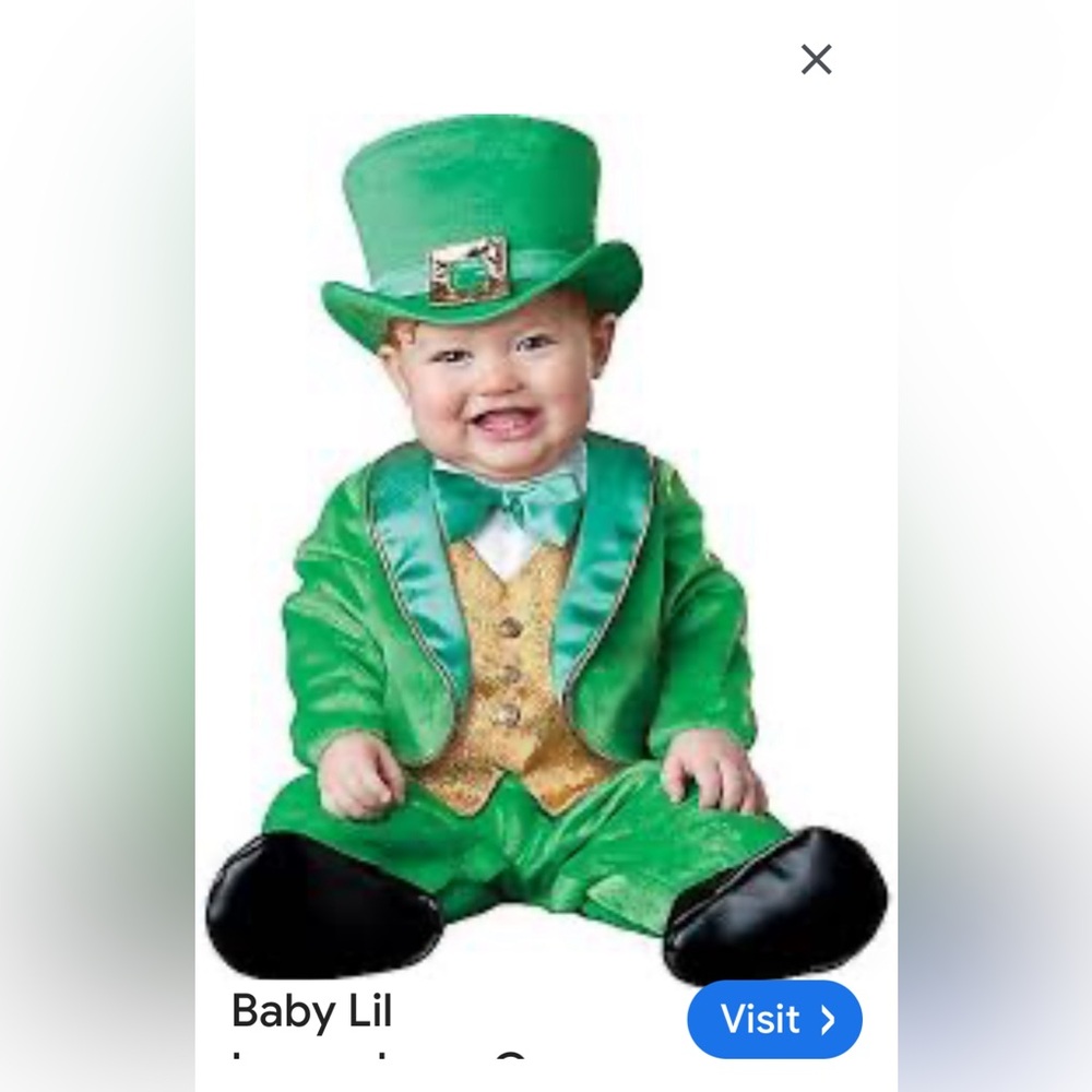 Little leprechaun infant custome. Size 6 month +